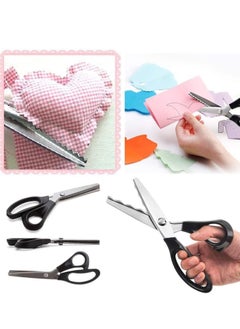 Pinking Shears for Dressmaking, Professional Stainless Steel Tailor Scissors Felt Paper Fabric Cutting/Sewing, Handled Zig Zag, Children Adults Art and Craft