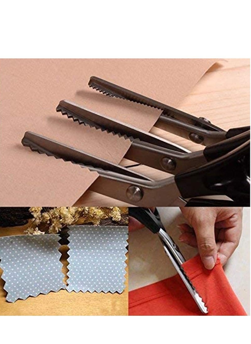 Y&D - Pinking Shears for Dressmaking, Professional Stainless Steel Tailor Scissors Felt Paper Fabric Cutting/Sewing, Handled Zig Zag, Children Adults Art and Craft - Image 1