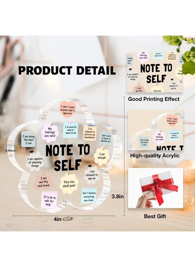 XFN Note to Self Motivational Decor, Flower Shape Acrylic Sign Gifts Therapy Mental Health Decorations for Counseling Office Therapy Desktop Art Decoration, Counselor Therapist Office Gifts - Image 2