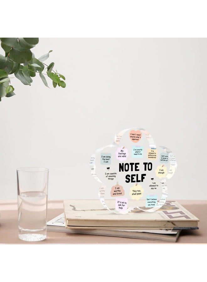 XFN Note to Self Motivational Decor, Flower Shape Acrylic Sign Gifts Therapy Mental Health Decorations for Counseling Office Therapy Desktop Art Decoration, Counselor Therapist Office Gifts - Image 4