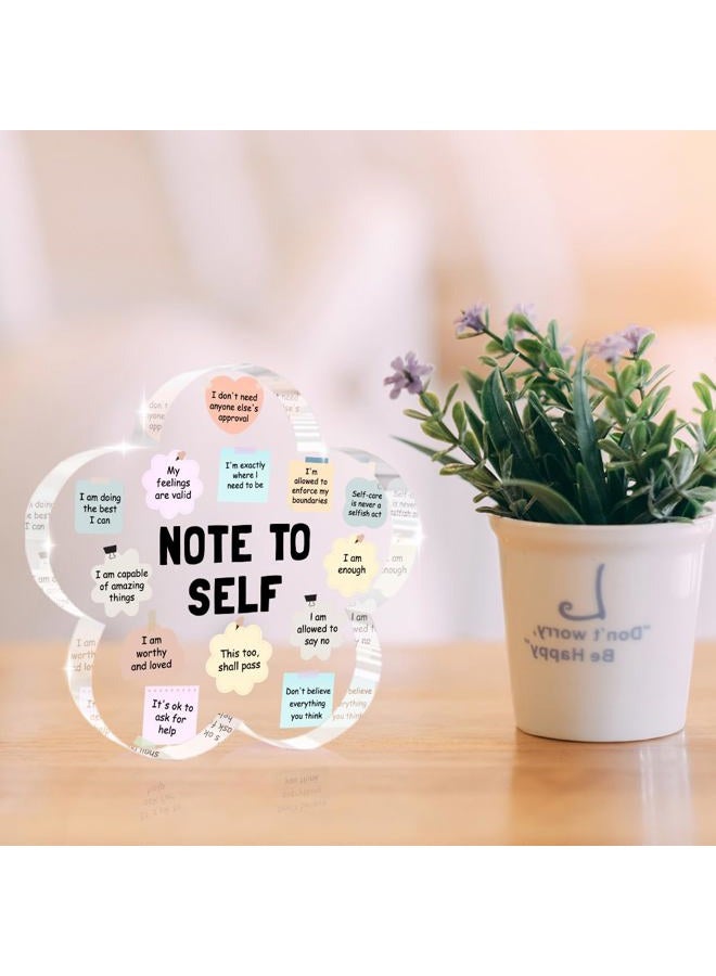 XFN Note to Self Motivational Decor, Flower Shape Acrylic Sign Gifts Therapy Mental Health Decorations for Counseling Office Therapy Desktop Art Decoration, Counselor Therapist Office Gifts - Image 5