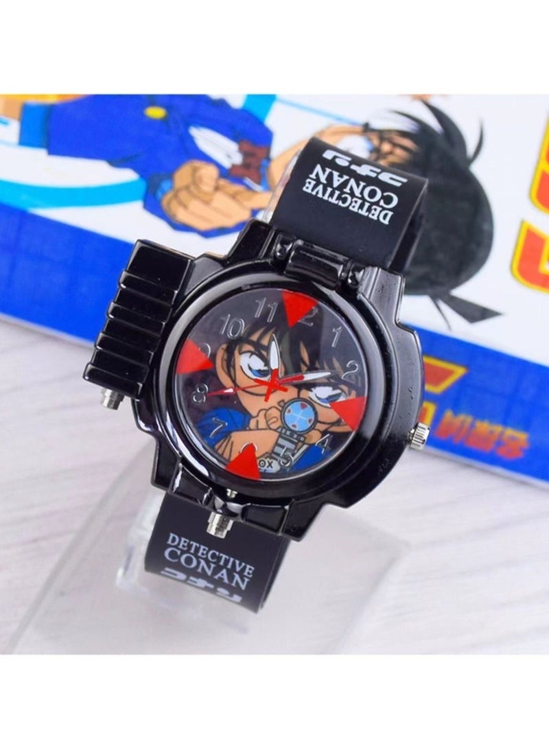 New Anime Conan Laser Light Quartz Kids Watch - Image 3