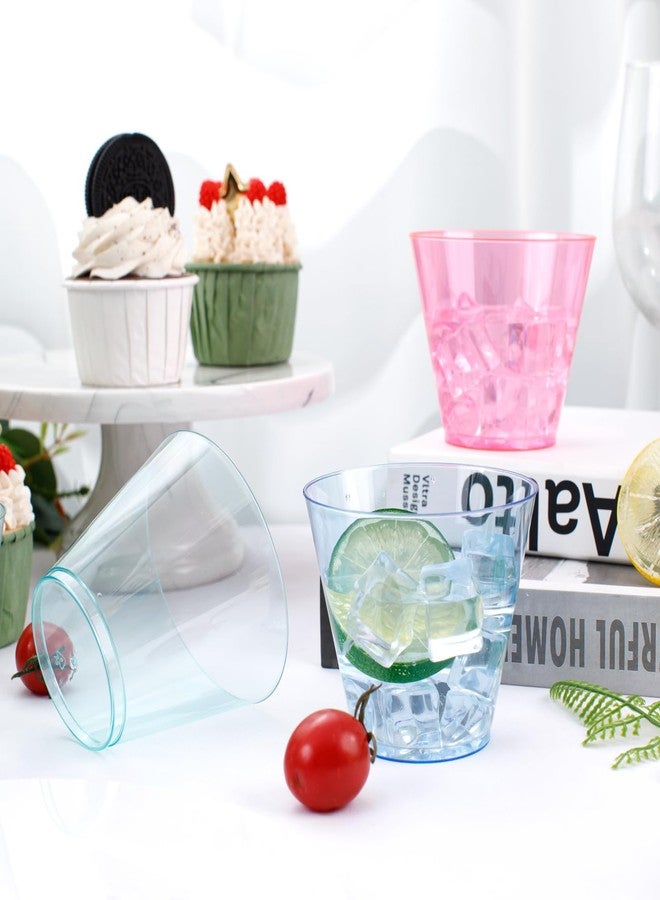 WDF عبوة من 200 كوب بلاستيكي ملون للاستخدام مرة واحدة من WDF - تتضمن 50 كوبًا بلاستيكيًا ملونًا باللون الوردي والأزرق والأخضر والأصفر، مناسبة للحفلات وحفلات استقبال المولود وحفلات الزفاف - Image 4