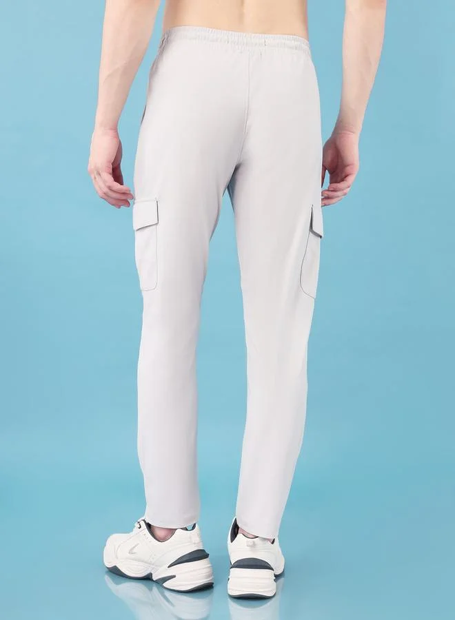 Technosport Solid Cargo Pants with Drawstring by Styli
