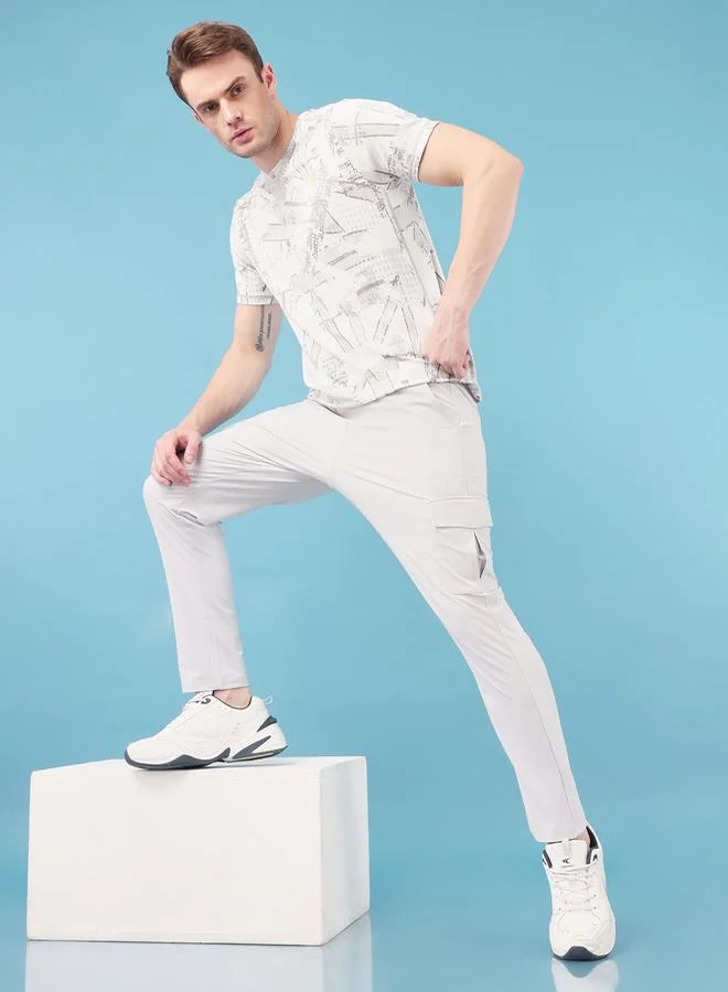 Technosport Solid Cargo Pants with Drawstring by Styli