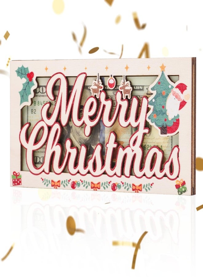 FBBP Christmas Money Holder for Cash Gifts 1Pc - Wooden Christmas Money Holders for Cash - Xmas Decor Ornaments Gifts for Kids Women Men Friends Family - Image 1