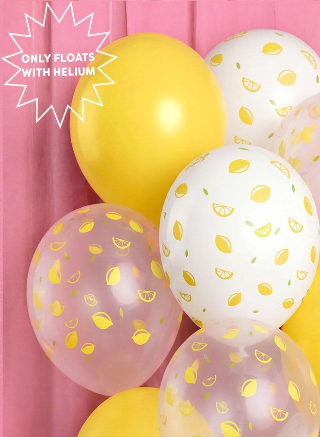 xo, Fetti Lemon Printed Balloons - 24 Latex Balloons | Lemon Party, Bridal Shower, Summer Decor, Birthday, Yellow, Coastal, Citrus Glam - Image 3