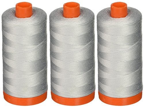 Aurifil 3-PACK - Aurifil A1050-2600 Mako Cotton Thread Solid 50WT 1422Yds Dove - Image 3