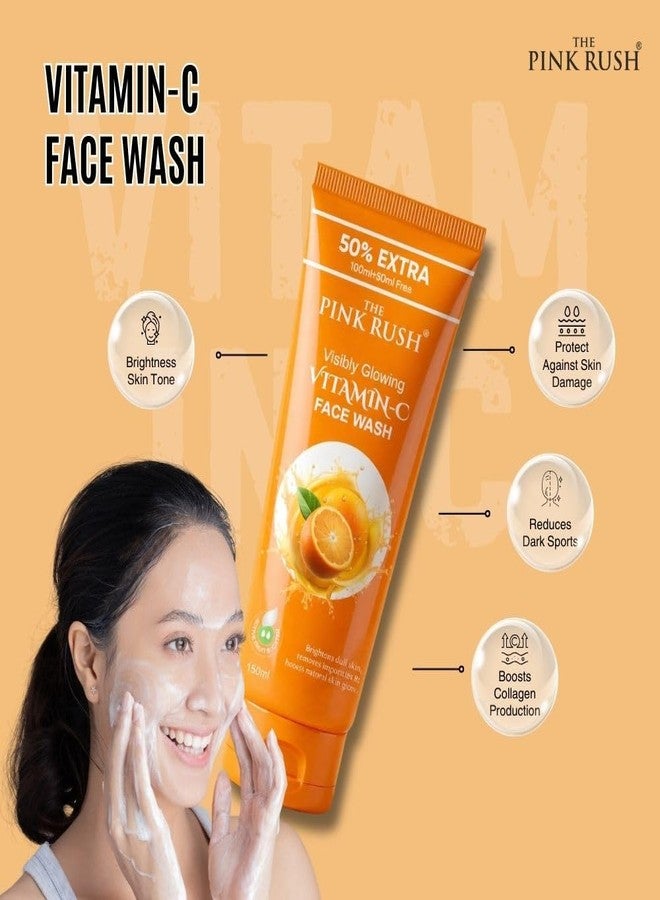 The Pink Rush Neem AloeVera and Vitamin C Face Wash Combo Set Men And Women All skin type 100ml Each Pack of 2 - Image 4
