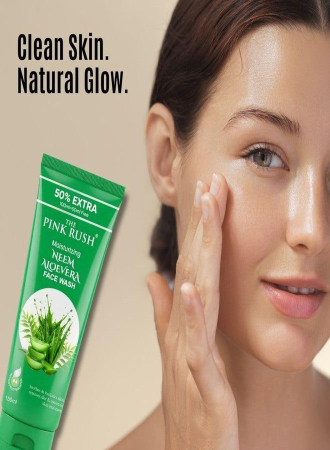 The Pink Rush Neem AloeVera and Vitamin C Face Wash Combo Set Men And Women All skin type 100ml Each Pack of 2 - Image 5