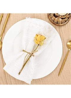 Set of 12 Linen Napkins Cream White  Spring Cloth Napkins Washable Cotton Dinner Napkins Fringe 17x17 for Wedding Party Bridal Baby Shower Birthday Table Decorations - pzsku/Z43AC784E990428A5CA8CZ/45/_/1740546144/51f8c941-2254-4a6c-b532-f4123ff1e4bc