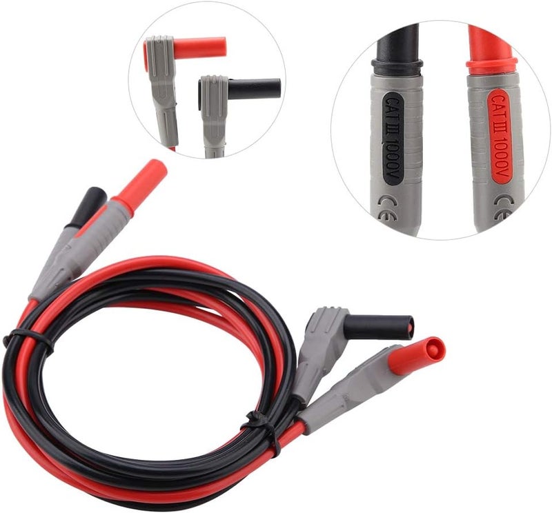 Sunisfa P1300D Electronic Digital Multimeter Test Leads with Clips Replaceable Probe Tips Set, 1m Cable for Multimeter Kit with More Connector Types and Better Electroconductivity - Image 5