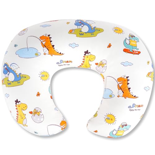 x-vesolje xvesolje Nursing Pillow Breastfeeding Pillow with Removable Cover Ergonomic Breast Feeding Pillow Baby Feeding Support Pillow for Mom Easier Breastfeeding Original SizeDinosaurs - Image 1