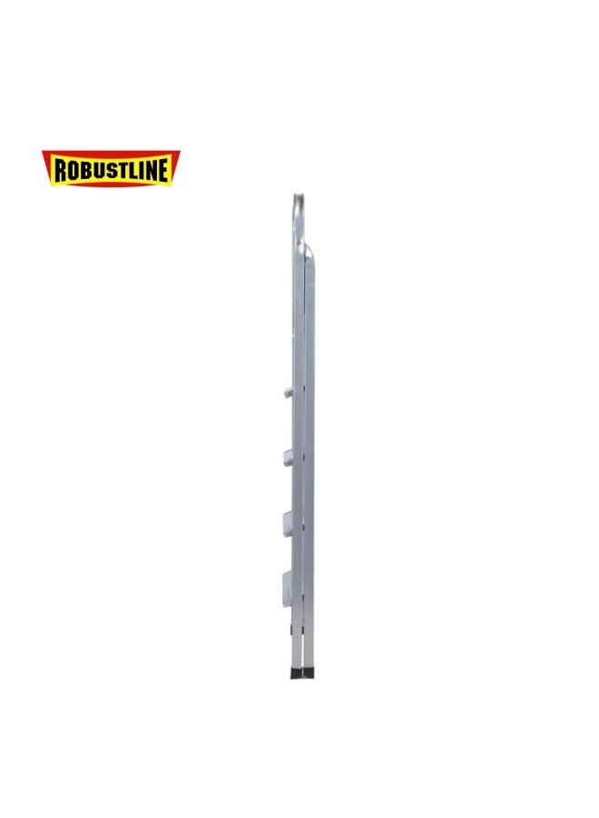 ROBUSTLINE Heavy Duty Steel Ladder Ultra Stable Folding Ladder 4 Step Silver  - Image 5
