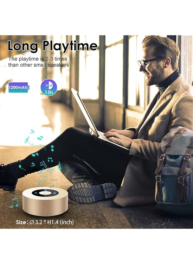 erorex Gold Smart Touch Wireless Speaker Small Bluetooth Speaker With Portable Waterproof Case High Def Sound Fast Recharge - Image 5