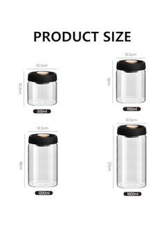 HOOKOR Glass Canister with Vacuum Lids,500/900/1200ml Borosilicate Glass Coffee Canister Container,Perfect for Coffee,Beans,Loose Tea,Candy,Nuts,Spices,Snacks for Fresh Keeping (1800ML)  - Image 2