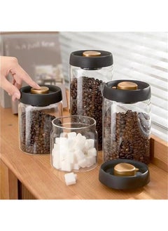 HOOKOR Glass Canister with Vacuum Lids,500/900/1200ml Borosilicate Glass Coffee Canister Container,Perfect for Coffee,Beans,Loose Tea,Candy,Nuts,Spices,Snacks for Fresh Keeping (1800ML)  - Image 3