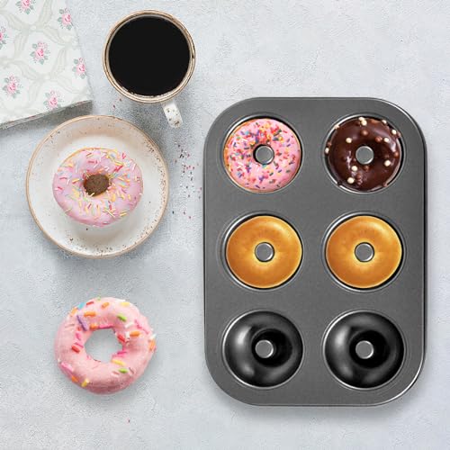 Shudyear 1 Pc Donut Pan Doughnut Baking Pan Nonstick Carbon Steel Baking Mold for Homemade Donuts Dessert Baking Oven Tray - Image 3