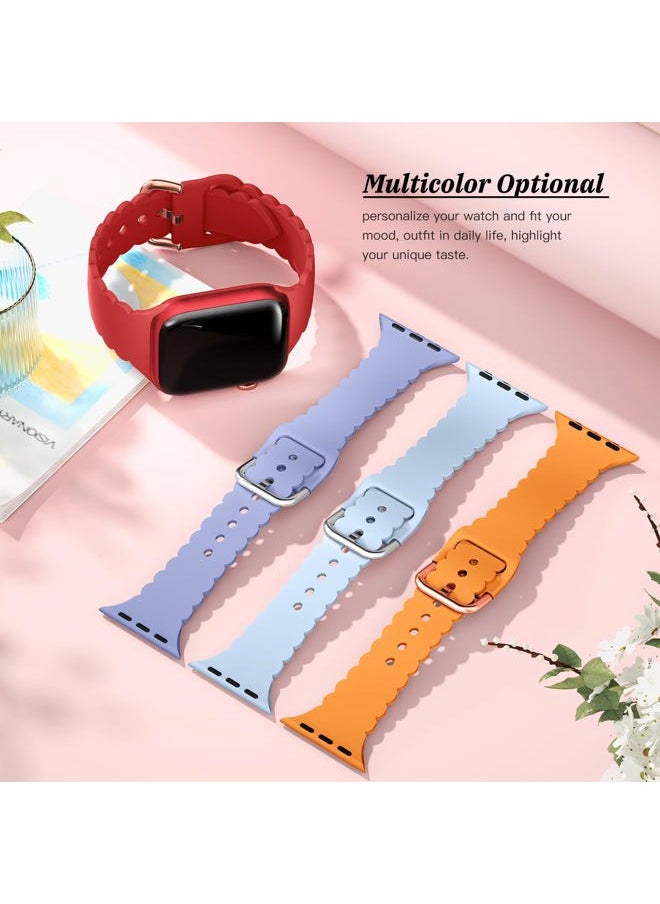 Sunnywoo - Lace Sport Silicone Band Compatible with Apple Watch 38mm 40mm 41mm 42mm 44mm 45mm 46mm 49mm for Women, Soft Wristband Waterproof Replacement for iWatch Series Ultra 10 9 8 SE 7 6 5 4 3 2 1 - Image 1
