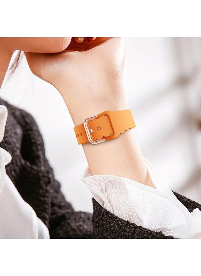 Sunnywoo - Lace Sport Silicone Band Compatible with Apple Watch 38mm 40mm 41mm 42mm 44mm 45mm 46mm 49mm for Women, Soft Wristband Waterproof Replacement for iWatch Series Ultra 10 9 8 SE 7 6 5 4 3 2 1 - Image 1