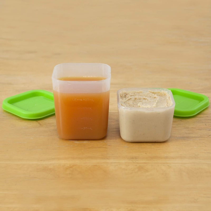 green sprouts Fresh Baby Food Unbreakable Cubes (2oz/4pk) Store, Carry, & Serve Homemade Baby Food Lid Provides Leak-Proof Seal, Made from Safer Plastic, Embossed with Measurements Pink - Image 2