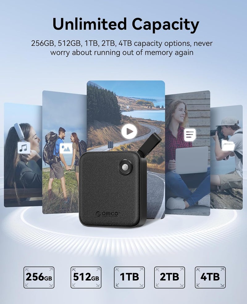 Orico 256GB Portable SSD with 2 in 1 USB-C Cable, External Solid State Drive, Up to 460MB/s, Status Indicator, Reliable Storage for USB-C Smartphone, Tablet and Computer - B5PLUS - Image 4