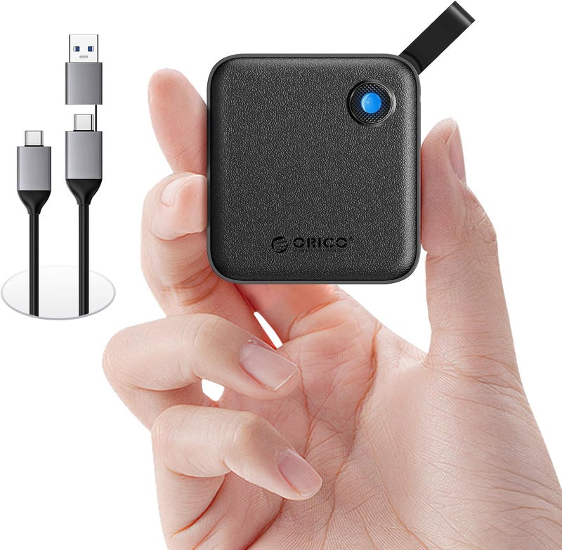 Orico 256GB Portable SSD with 2 in 1 USB-C Cable, External Solid State Drive, Up to 460MB/s, Status Indicator, Reliable Storage for USB-C Smartphone, Tablet and Computer - B5PLUS - Image 1