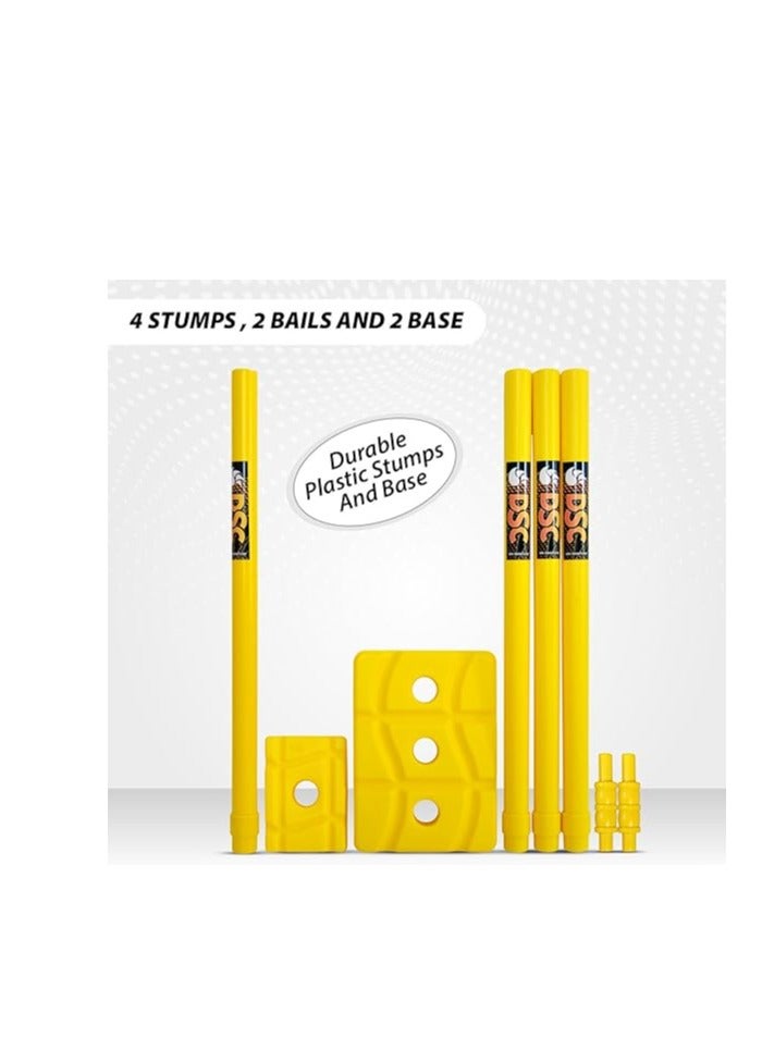 DSC Phoenix Plastic Cricket Set For Kids | Size: 6 | Material: Plastic | Includes 4 Plastic Stumps + 2 Base + 2 Bails + 1 PVC Ball | Lightweight | Free Cover | Ready to play | For Kids - Image 5