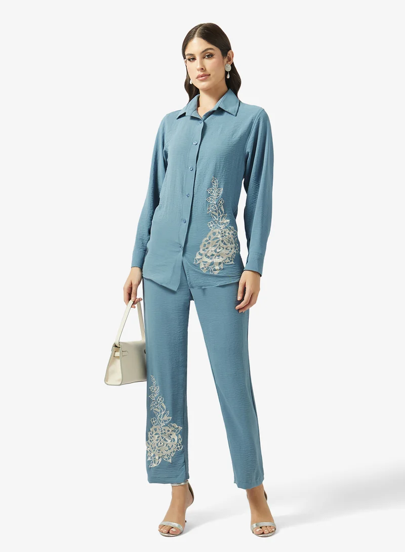 hayas closet  Printed blouse and pants set for Women | Best Price UAE