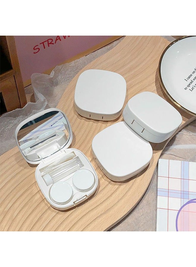 2 Pieces of Contact Lens Case Flip Cap with Mirror, Leak Proof Contact Lens Case Holder, Cute Contact Llens Kit with Tweezers Removal Tool Solution Bottle, Suitable for Travel and Home Use, 2 Colors - Image 4