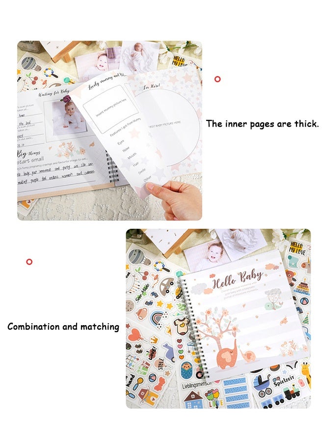 إم إكس إن ألبومات صور الأطفال، كتاب ذاكرة الطفل مع ملصق، كتاب ذكريات مايلستون، كتاب سجل القصاصات لألبومات سجل القصاصات، الفن والحرف اليدوية، أبيض - Image 3