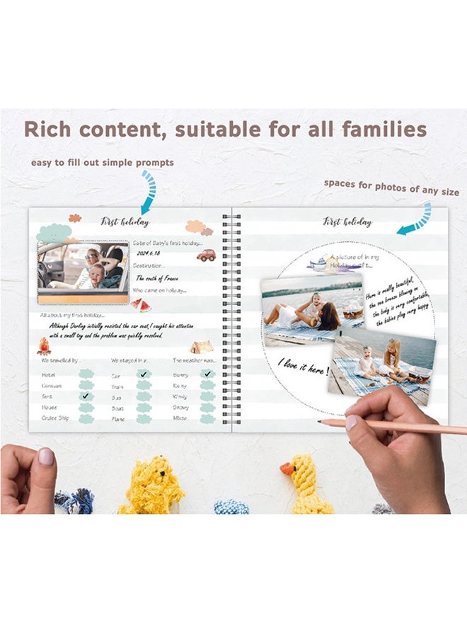 إم إكس إن ألبومات صور الأطفال، كتاب ذاكرة الطفل مع ملصق، كتاب ذكريات مايلستون، كتاب سجل القصاصات لألبومات سجل القصاصات، الفن والحرف اليدوية، أبيض - Image 4