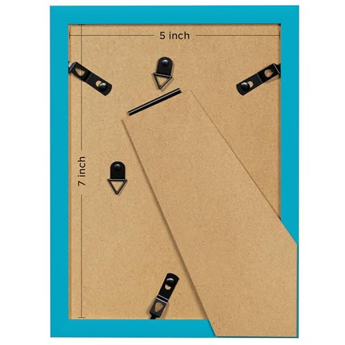 eletecpro 5x7 Picture Frames 4 Pack, Colorful Photo Frames Matted to 4x6 Photos or 5x7 No Mat, Cute Picture Frames Made of Engineered Wood and Acrylic for Home (Orange, Royal Blue, Pink, Sky Blue) - Image 4