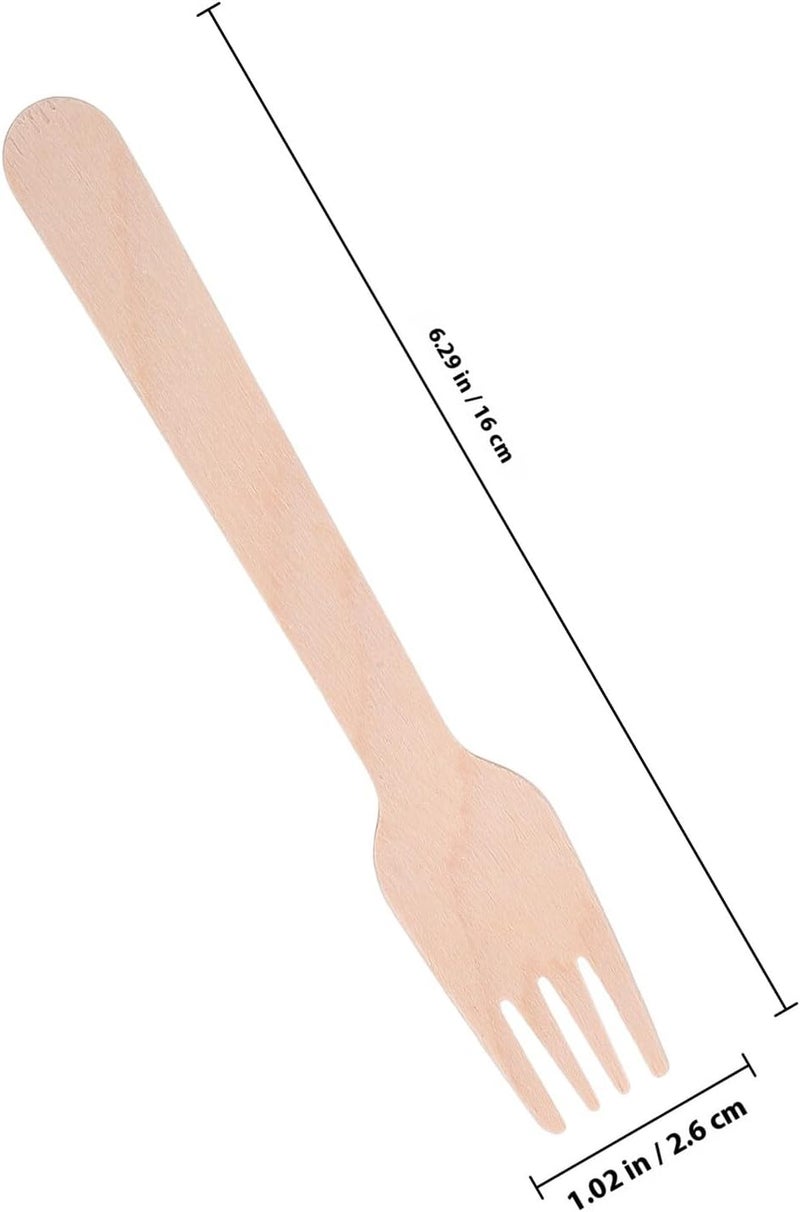 100pcs Wooden Long Handle Salad Forks Multipurpose Disposable Fruit Dessert Utensils for Parties Festivals and Steaks - Image 2