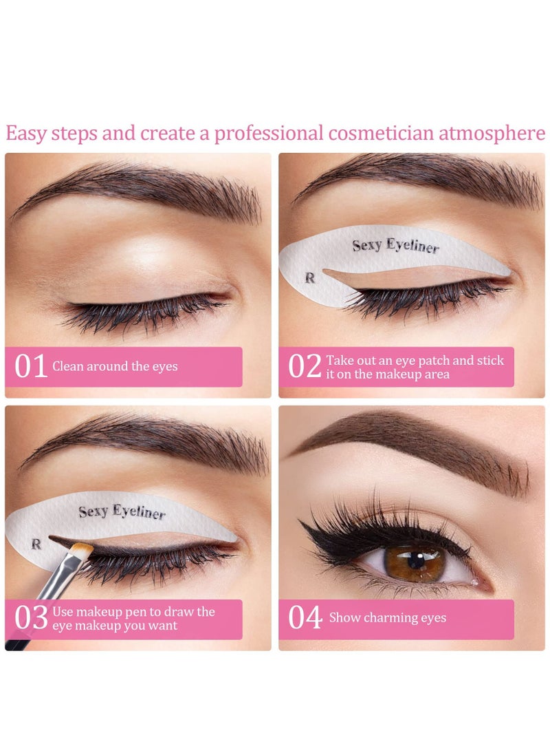 KASTWAVE 24 Pieces  Eyeliner Eyeshadow Template Multi-Style Cat Eye Eyeshadow Stickers Makeup Beauty Accessories for Women Girls Beginner Makeup Artist - Image 5