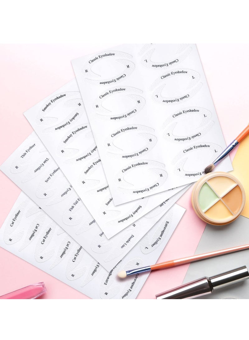 KASTWAVE 24 Pieces  Eyeliner Eyeshadow Template Multi-Style Cat Eye Eyeshadow Stickers Makeup Beauty Accessories for Women Girls Beginner Makeup Artist - Image 4