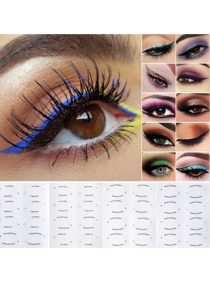 KASTWAVE 24 Pieces  Eyeliner Eyeshadow Template Multi-Style Cat Eye Eyeshadow Stickers Makeup Beauty Accessories for Women Girls Beginner Makeup Artist - Image 2