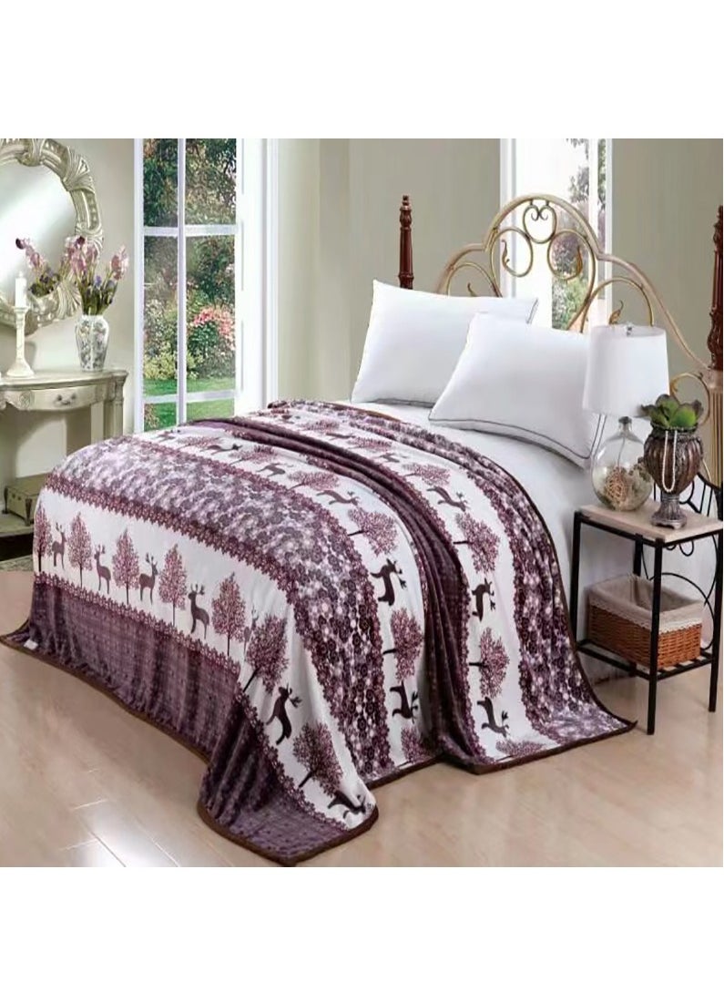 Y&D - Trees Pattern Thick Soft Home Blanket Cotton Multicolour Single Size(120 X 200 CM) Super Soft Throw Blanket Best Lightweight Warm Blanket Throws For Bed, Sofa,Couch And Camping - Image 1
