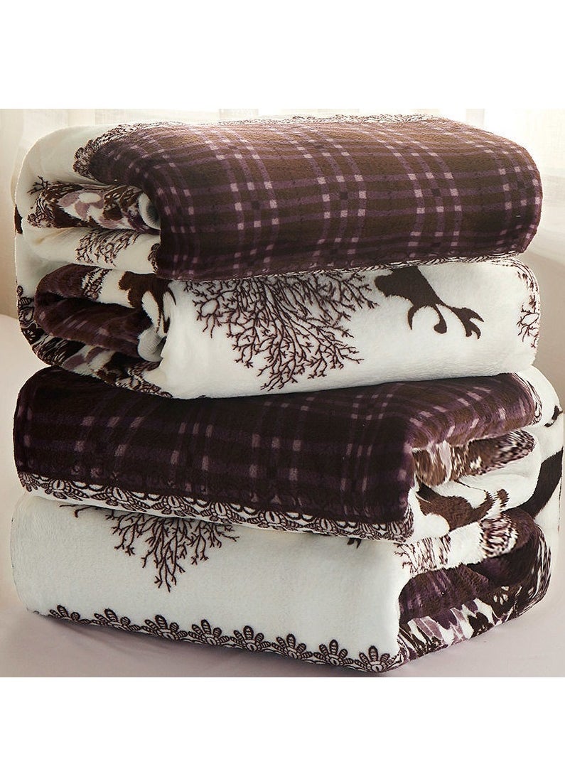 Y&D - Trees Pattern Thick Soft Home Blanket Cotton Multicolour Single Size(120 X 200 CM) Super Soft Throw Blanket Best Lightweight Warm Blanket Throws For Bed, Sofa,Couch And Camping - Image 1