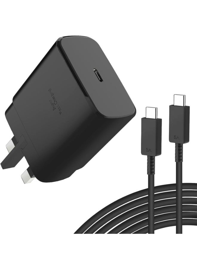 Fast Charger 45W Type C, Ultra Fast Charger with 1m USB-C Cable, Android for Samsung Galaxy S23 Ultra/S23/S23+/S22/S22 Ultra/S22+/Note 10/20/S20/S21/Tab S7/S8 , black - Image 1