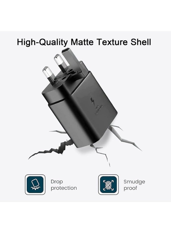 Fast Charger 45W Type C, Ultra Fast Charger with 1m USB-C Cable, Android for Samsung Galaxy S23 Ultra/S23/S23+/S22/S22 Ultra/S22+/Note 10/20/S20/S21/Tab S7/S8 , black - Image 3