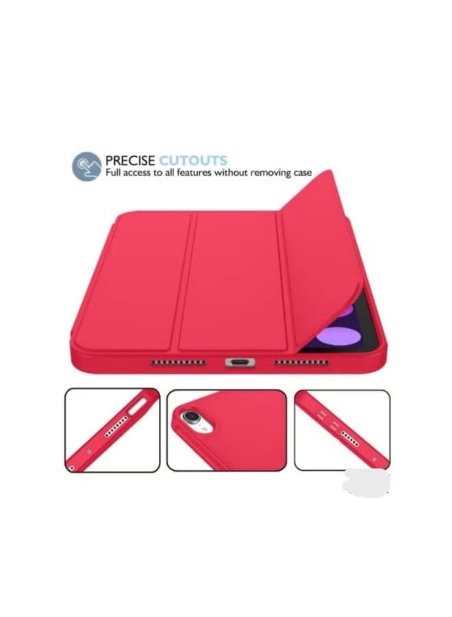ACLIX iPad Mini 7 Case 2024 – A17 Pro 8.3-Inch 7th Generation Case with Pencil Holder, Trifold Stand, and Soft TPU Back, Red - Image 2