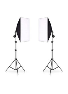 Photography Rectangle Continuous SoftBox Lighting Kit 2set 50x70cm Softbox and 2set Light Holder Stand Photo Studio Equipment Set