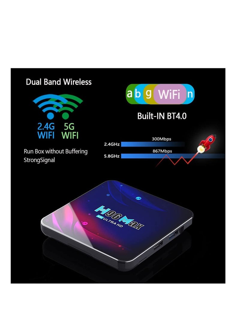 H96 Max - Smart Android 11.0 TV Box HD 4GB RAM+64GB ROM 4K HD Youtube Google Play Wifi 2.4G&5G Bluetooth Receiver - Image 1
