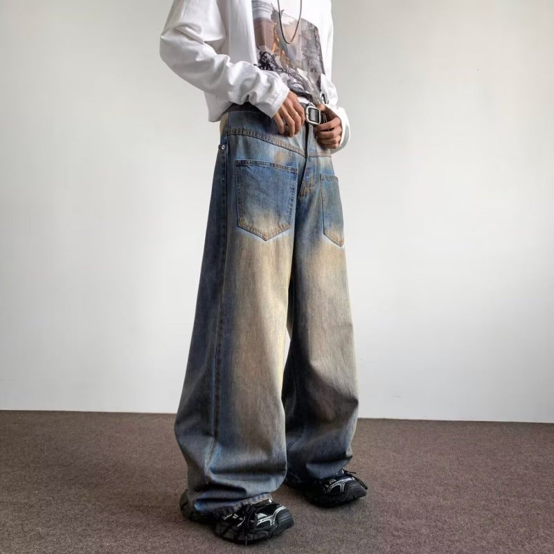 Unisex Classic Denim Jeans Loose Fit Daily Outdoor Wear - Image 1