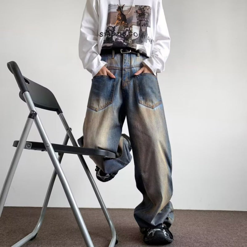 Unisex Classic Denim Jeans Loose Fit Daily Outdoor Wear - Image 3