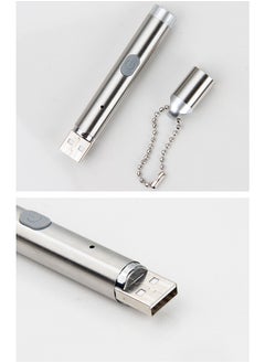 Angmei 2pcs laser pointer, cat toy laser pointer red LED light pointer cat toy for indoor cats and dogs, remote 3 modes projection playpen, USB charging pointer USB charging multi-pattern laser infrared cat teaser infrared bead chain portable cat teaser laser light cat teaser pen  - Image 4