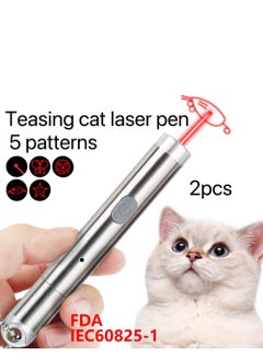 Angmei 2pcs laser pointer, cat toy laser pointer red LED light pointer cat toy for indoor cats and dogs, remote 3 modes projection playpen, USB charging pointer USB charging multi-pattern laser infrared cat teaser infrared bead chain portable cat teaser laser light cat teaser pen  - Image 1