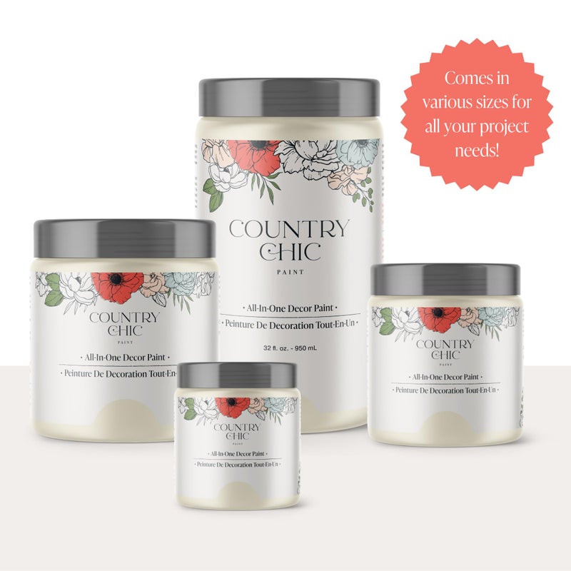 Country Chic Paint Country Chic All-in-One Chalk Paint for Furniture, Cabinets, Home Decor, Eco-Friendly, Matte Finish, Built-In Primer & Top Coat for Wood, Metal - Lazy Linen (Light Grey) - Pint 16 oz (475 ml) - Image 5