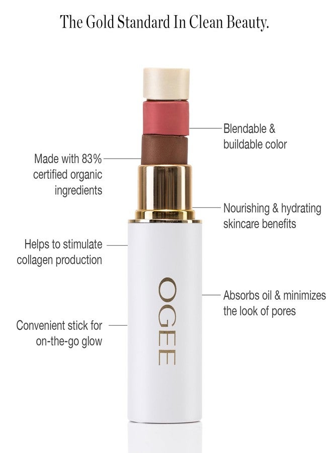 Ogee Sculpted Face Stick (COPPER - RADIANT COCOA) Certified Organic Bronzer Stick & Contour Makeup - Multi-Use Bronzer Stick for Face - Image 4